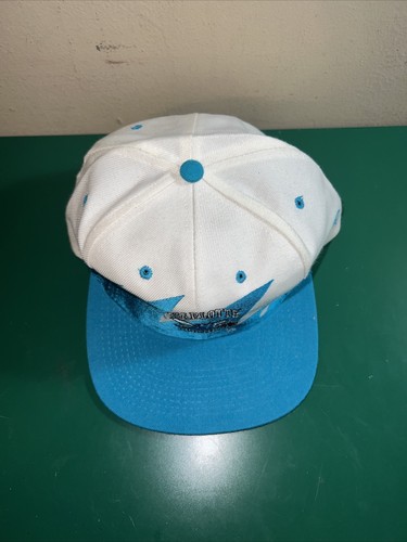 Vintage 90s Charlotte Hornets Sharktooth Logo Athletic Snapback Hat First Gen - Picture 2 of 13
