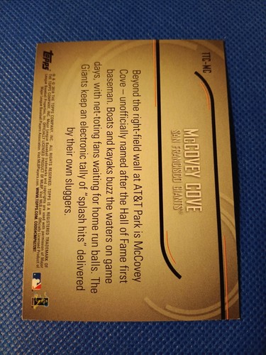 2018 MCCOVEY COVE TOPPS TEAM TRADITIONS & CELEBRATIONS CARD #TTC-MC SF GIANTS - Picture 2 of 2