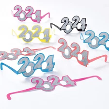 2024 Party Glasses New Year's Graduation Class of 24 Election Amscan 8-Pack