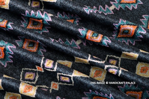 Indien Velours Tapisserie Tissu Couture Course Géométrique Imprimé par Le Yard - Photo 4/6