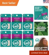 Dental Floss Nylon Waxed Flat Spearmint 32 Yards 6-Pack Antiplaque Gently Rem...