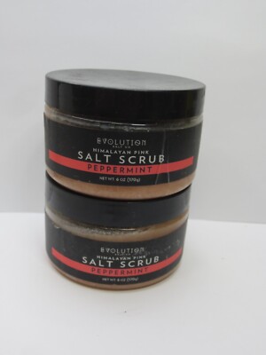 EVOLUTION HIMALAYAN PINK SALT SCRUB PEPPERMINT 6 OZ (LOT OF 2)