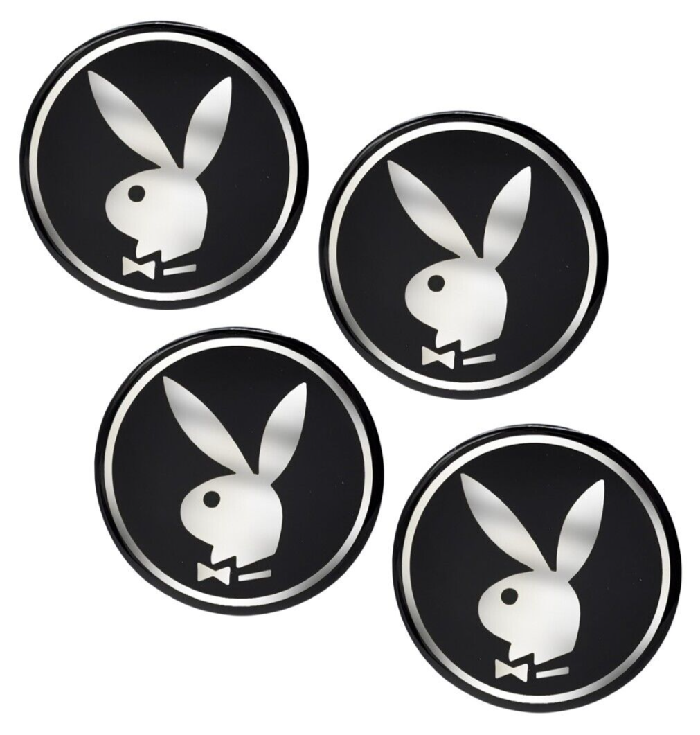4- Playboy Wheel Rim Center Cap Spinner Emblem 1-3/4