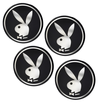 4- Playboy Wheel Rim Center Cap Spinner Emblem 1-3/4