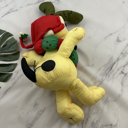 Vintage Garfield Odie Stofftier Nylon Plüsch Weihnachtsschmuck Geweih groß 22 Zoll - Bild 7 von 9