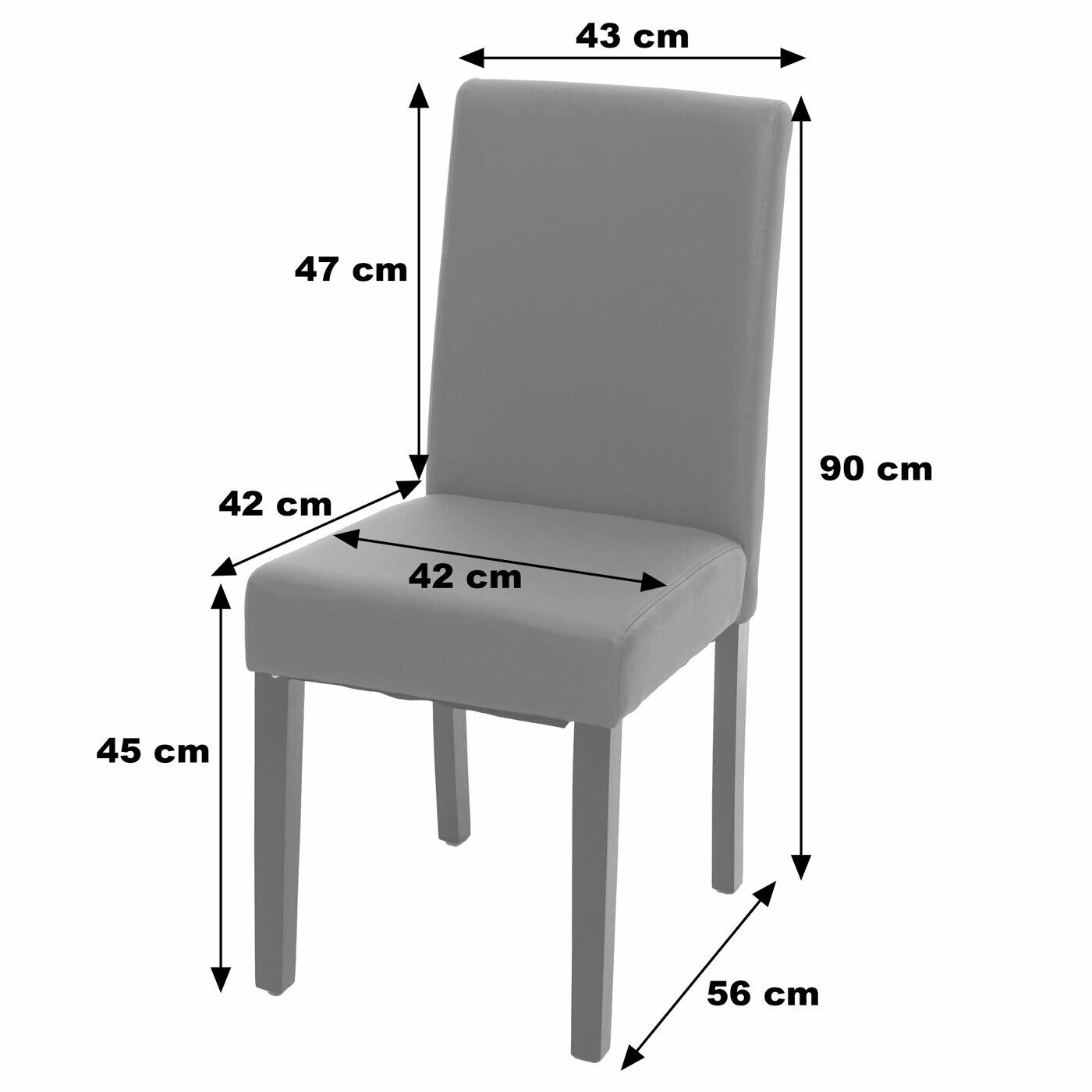 B-Ware 4er-Set Esszimmerstuhl Stuhl Littau, Stoff, anthrazitgrau, dunkle Beine