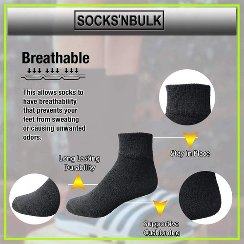 SOCKS'NBULK 60 Pairs Men & Woman Cotton Unisex Crew Ankle Tube "Sock Size 10-13" - Picture 165 of 247