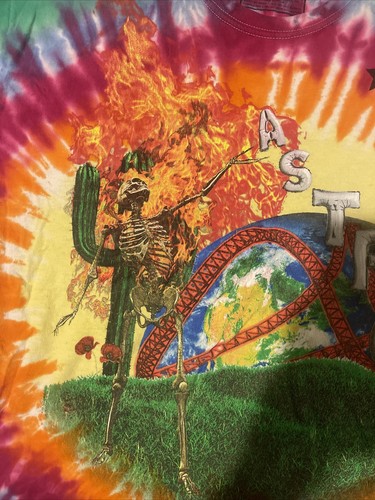 Travis Scott AstroWorld Tour Tie Dye T shirt Xlarge XL Cactusjack LaFlame Merch - Picture 3 of 7