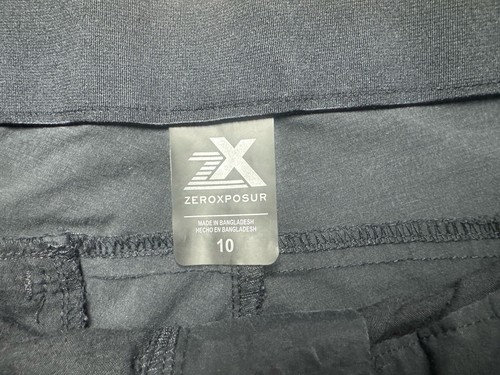 Pantalones ZeroXposur para mujer talla 10 negros capri bolsillo con cremallera al aire libre senderismo elásticos - Imagen 4 de 9