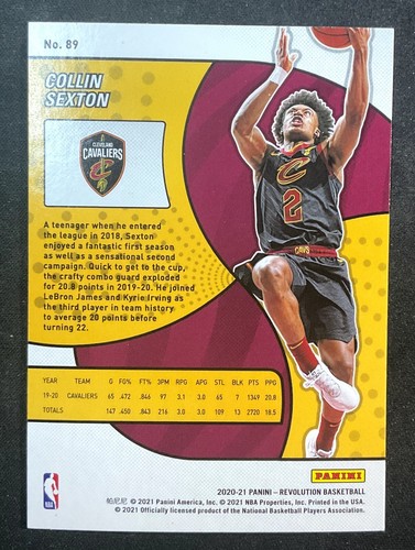2020-21 Panini Revolution - #89 Collin Sexton Glitter Foil Cavaliers - Picture 2 of 2