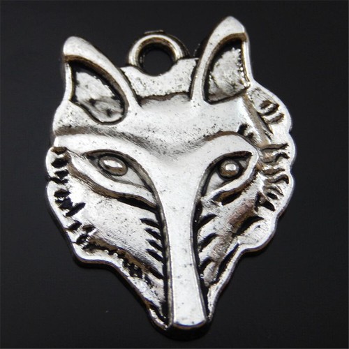 8 Vintage Silver Alloy Fox Charm Bracelet Animal Pendant Jewelry Making 25*30mm