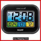 Atomic Digital Alarm Clock Battery Operated Self-Setting Digital Wall Desk Clock