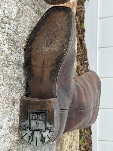 FRYE Men's Heath Square Toe Outside Zipper Maple Boots, US Size 7 D (M) Mexico. - Picture 7 of 14