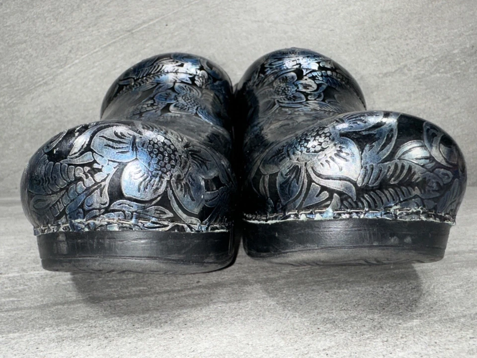 Zuecos Dansko Sombra Floral Negro Plata Enfermera Talla 37/6-6,5 Foto 3 de 4