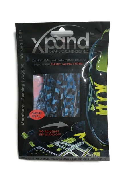 Xpand No Tie Shoelaces System with Elastic Laces One Size Fits All Adult and Kids Shoes Pack of 3