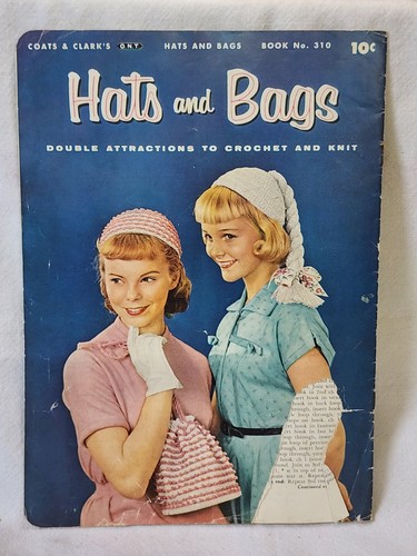 1950er J&P Coats Clarks Häkel Handarbeit 5 Zeitschriften Teppich Hut Tasche Deckchen Rüschen - Bild 3 von 17