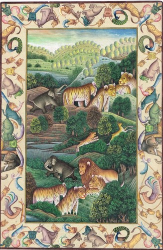 Wild Life Painting of Forest Scene Painting Wildlife Art 8.5x14 Inches - Picture 2 of 5