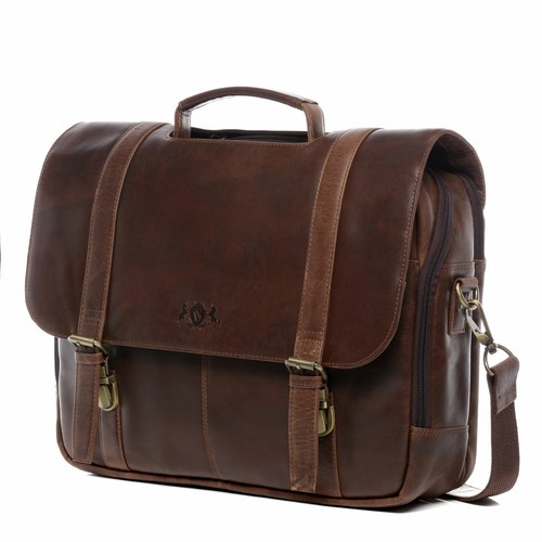 Schultertasche Aktentasche Leder Herren Lehrertasche Xl Business Arbeit Büro wIqFP45