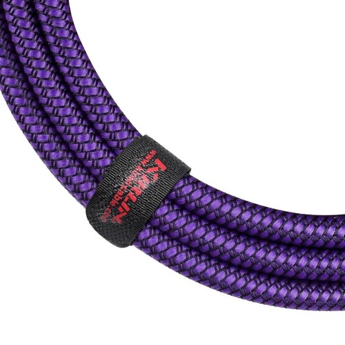 Kirlin Guitar Lead 20FT/6M 6.35mm 1/4" Jack to Jack Mono Cable Purple Fabric - Picture 6 of 6