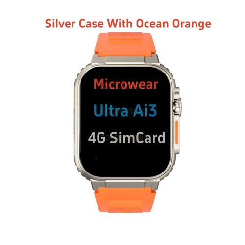 Microwear Smartwatch Ultra AI3 4G SIM Card Android 2.2 pollici 448*528 Amoled Mo - Foto 18 di 21