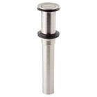 Signature Hardware Extended Press Type Pop-Up Bathroom Drain - Overflow Hole-BN