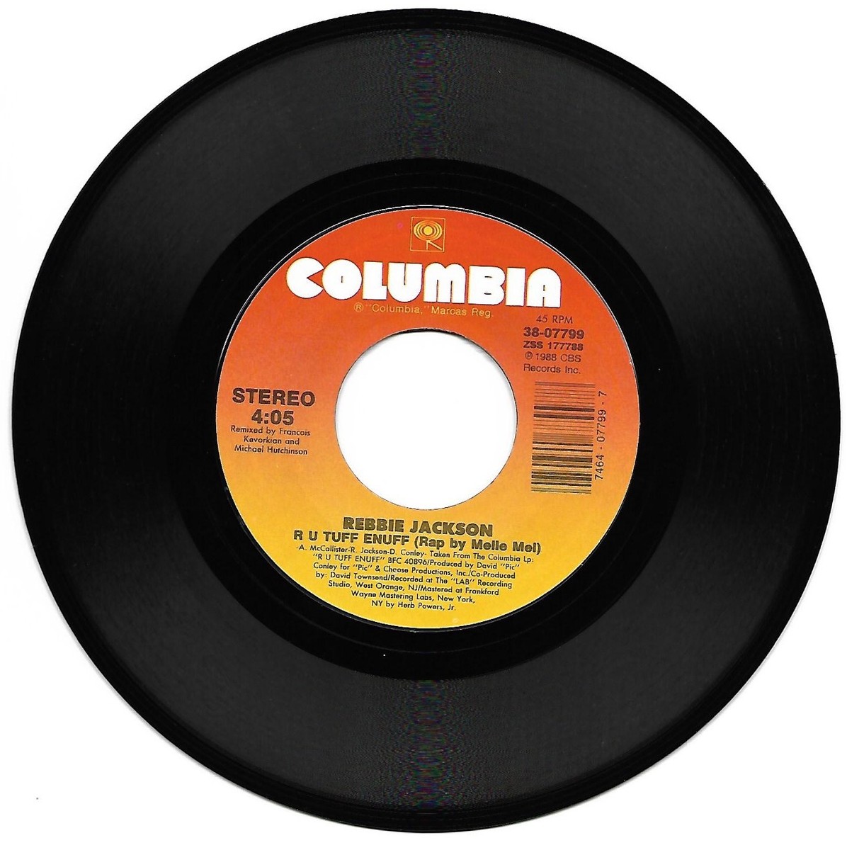 REBBIE JACKSON / R U TUFF ENUFF 2枚セット JACKSON, Rebbie; & Melle-Mel (R U Tuff Enuff) Columbia 38