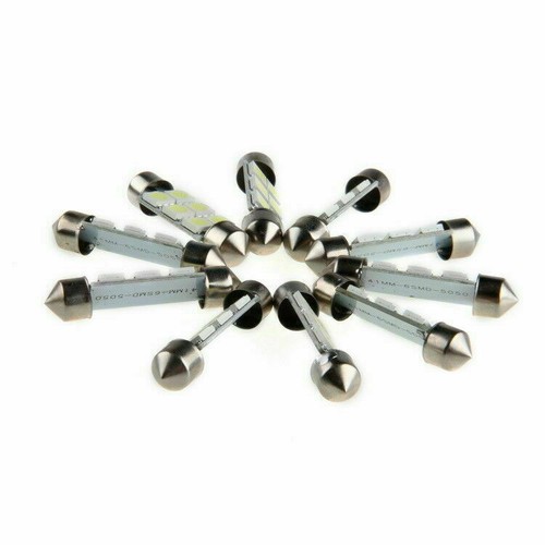 10x 41mm 6 SMD 5050 White SUV Truck Car Dome Festoon LED Lights Bulbs Lamps 12V - Picture 8 of 9