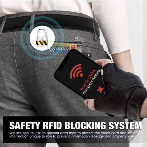 KITCH DEPOT Slim Leather Bifold Wallet, RFID Blocking w/ 12 Slots. Inside Blue - Picture 4 of 8