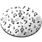 Round Mouse Mat  - Music Notes Pattern Band Musician  #45817