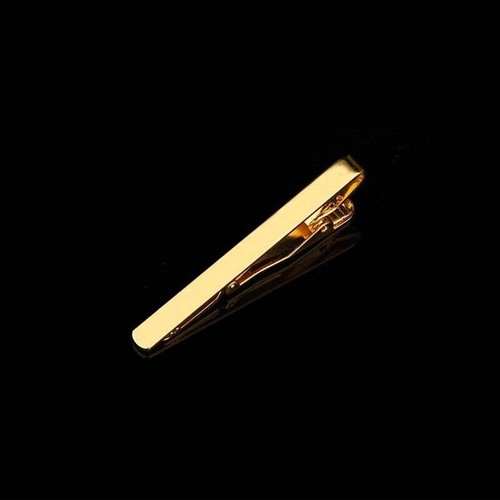 Tie Clip Clasp Mens Silver Fashion Pin 53mm Metal Plain Gold Holder Tie Clip Bar - Picture 6 of 12