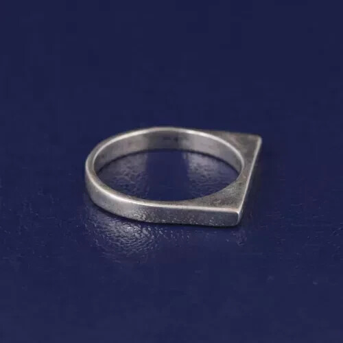 Signet Square Thin Ring 925 Sterling Silver Stackable Beautiful Men's Ring All - Picture 5 of 5