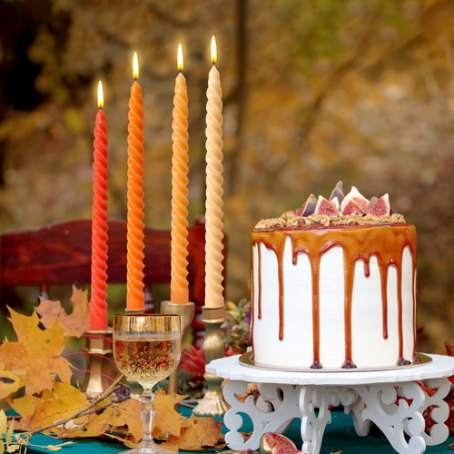 10 Inch Spiral Taper Candles for Home Decoration 4 Pack Orange-Gradient Candl... - Picture 3 of 8