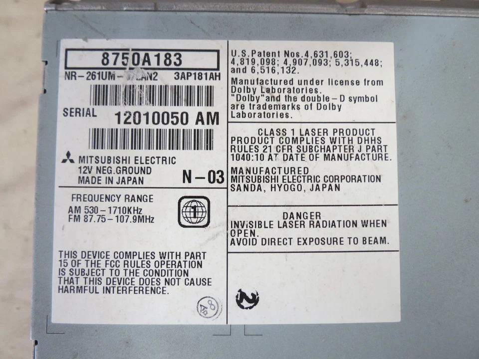 ✅ 09-10 Mitsubishi Outlander Navegación GPS Radio Medios Pantalla de Información 8750A183 Foto 3 de 4