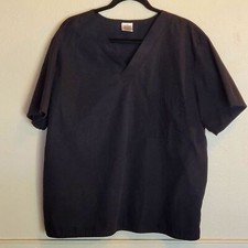 Scrub Top Black Unisex Size Large EUC