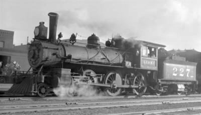 AT&SF Santa Fe Railroad locomotive engine No. 227 type 4-6-0 OLD TRAIN ...