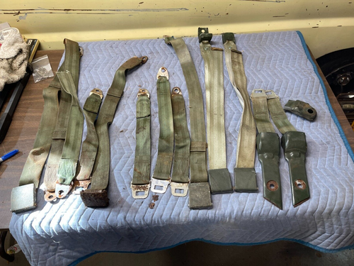 1968 1969 b-body charger seat belt fill-in set retractors 8 decent belts + extra