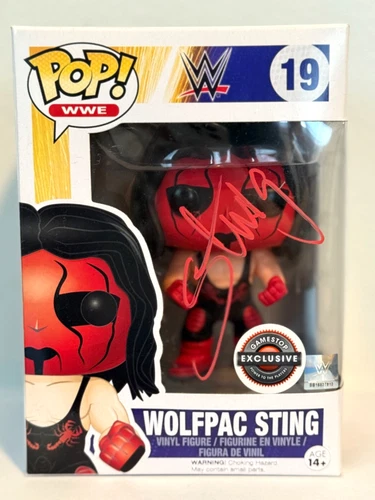Funko Pop WWE Wolfpac NWO Sting Gamestop Exclusive Autographed by Sting