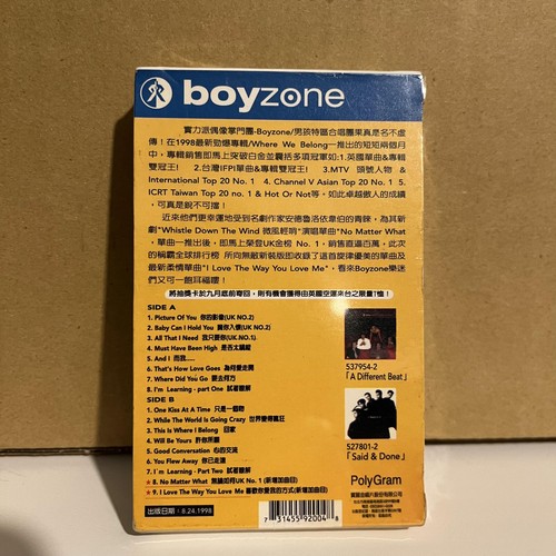 Boyzone - Where We Belong TAIWAN ULTRA RARE AUDIO CASSETTE IN SLIPCASE - Picture 2 of 4