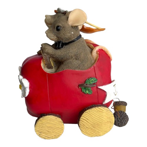 Charming Tails Fitz & Floyd Get Away Car Just Married Mouse Bride Groom Wedding - Picture 7 of 11