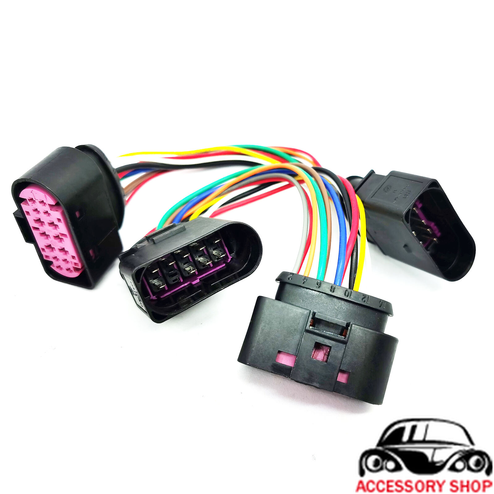 2Pcs Xenon HID Headlight 10 To 14 Pin Wiing Haness