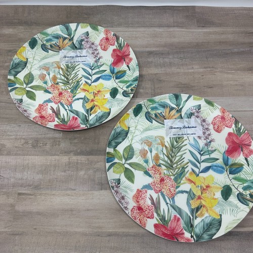 Neu mit Etikett ~ Tommy Bahama 2er Set tropischer Blumendruck Essteller neu Melamin ~ 10 Zoll - Bild 3 von 5