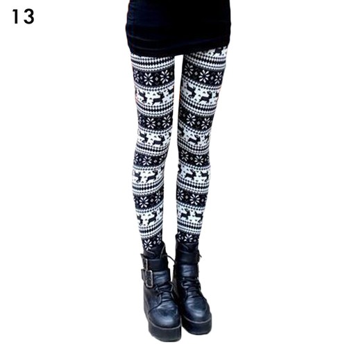 Fashion Women's High Waist Leggings Winter Christmas Print Long Pants Trousers - Picture 17 of 30