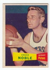 Chuck Noble 1957 Topps NBA Basketball Rookie Card # 11 Pistons