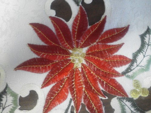 Doily Boutique Runner da Tavolo, Doily, Mantello Sciarpa con Grandi Poinsettie Rosse - Foto 34 di 58