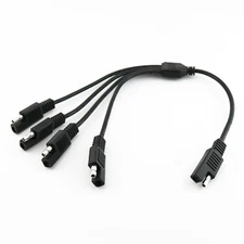 1x DC Power Battery SAE Male To 4x SAE Male Automotive Connector Y Cable 37cm