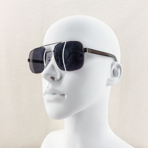 Gucci GG0529 Squared Aviator Sunglasses Silver Gray OS - Picture 11 of 12