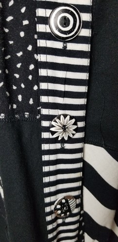 Camicia/giacca vintage SURYA donna S top nero/bianco floreale maniche lunghe tasche - Foto 8 di 12