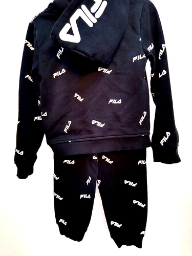 FILA Boys Size 4T Sweat Pants and Matching Hooded Pullover, Black - Picture 2 of 7