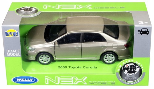 WELLY DieCast 1:34 TOYOTA COROLLA 09 ORO Nuovo Modello Auto Metallo in Scatola Scal 1/34 - Foto 6 di 7