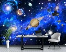 3D Shining Star Planet G6247 Wallpaper Wall Murals Removable Self-adhesive Honey
